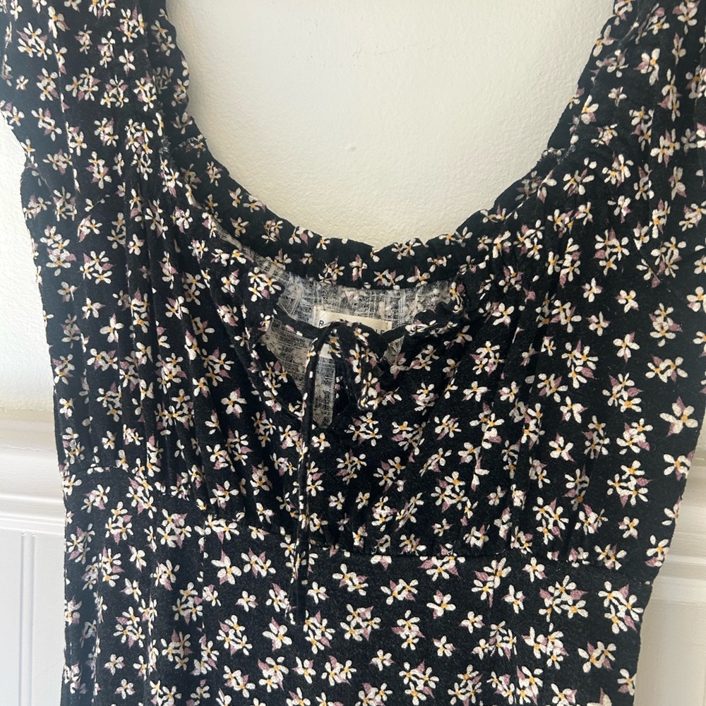 Aeropostale XS Ditsy Daisy Floral Mini Dress Scoop Neck Tie Front - Picture 5 of 6